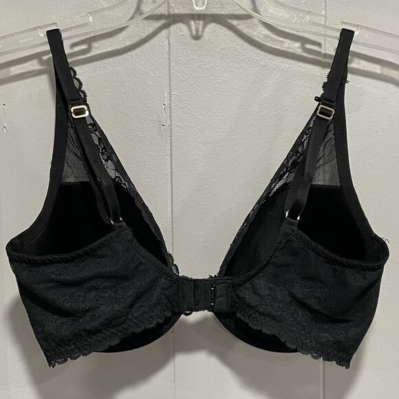 Natori Women Cherry Blossom Underwire Convertible Bra Size 34DDD Black Mesh Lace - Picture 3 of 8